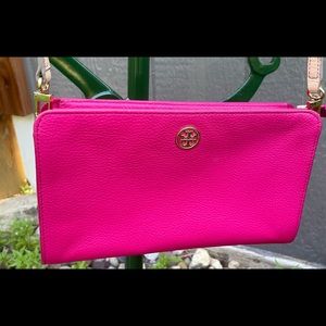 Tory Burch Carnation Red Wallet Crossbody EUC